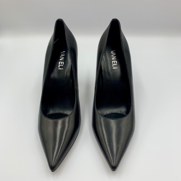 Vaneli Sleek Black Sophisticated Professional Minimalist Pointed-Toe Heel - Picture 1 of 12